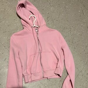 H&M pink Crop zip up sweater